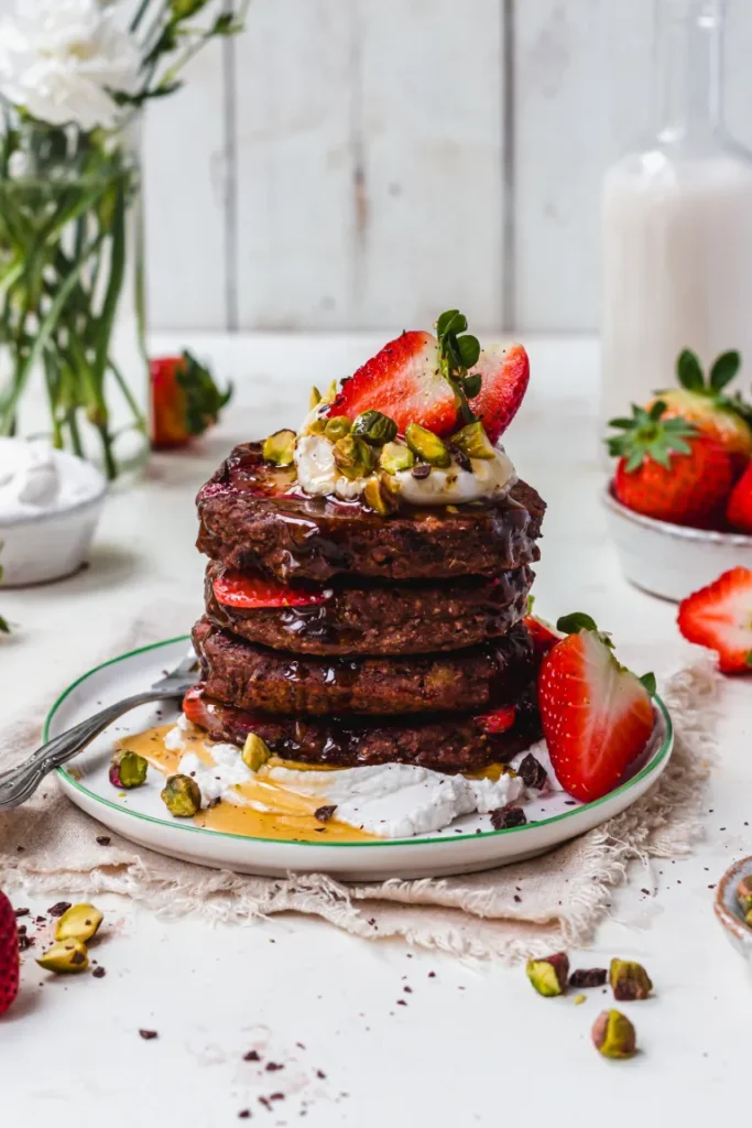 Chocolate Strawberry Pancakes