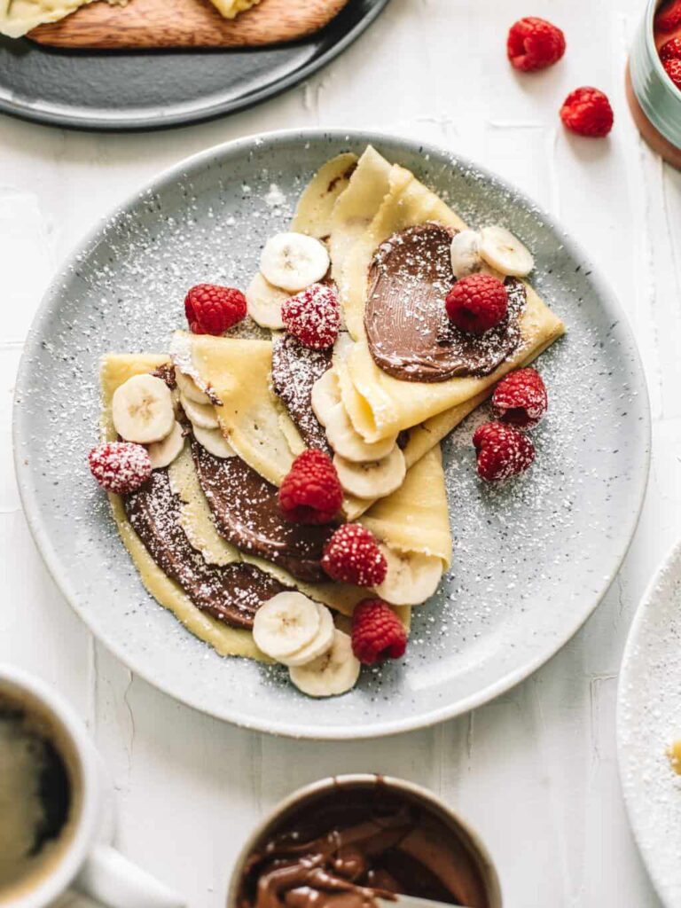 Classic French Crepes with Nutella And Bananas