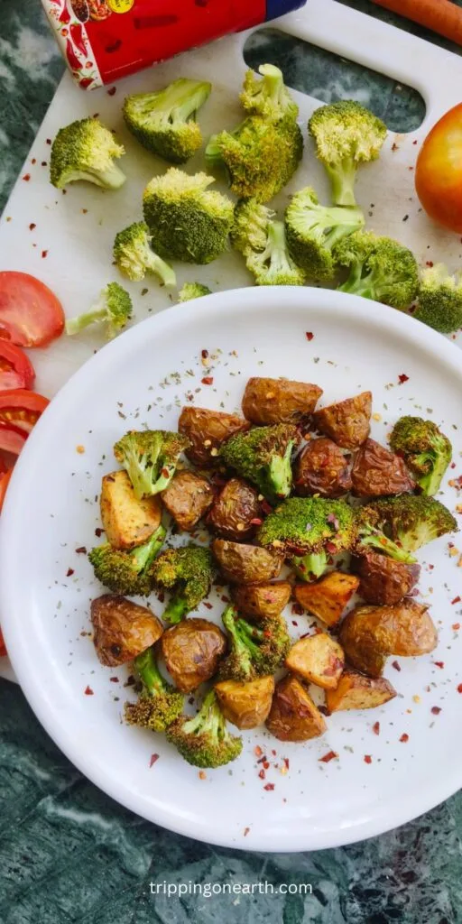 roasted broccoli and potatoes