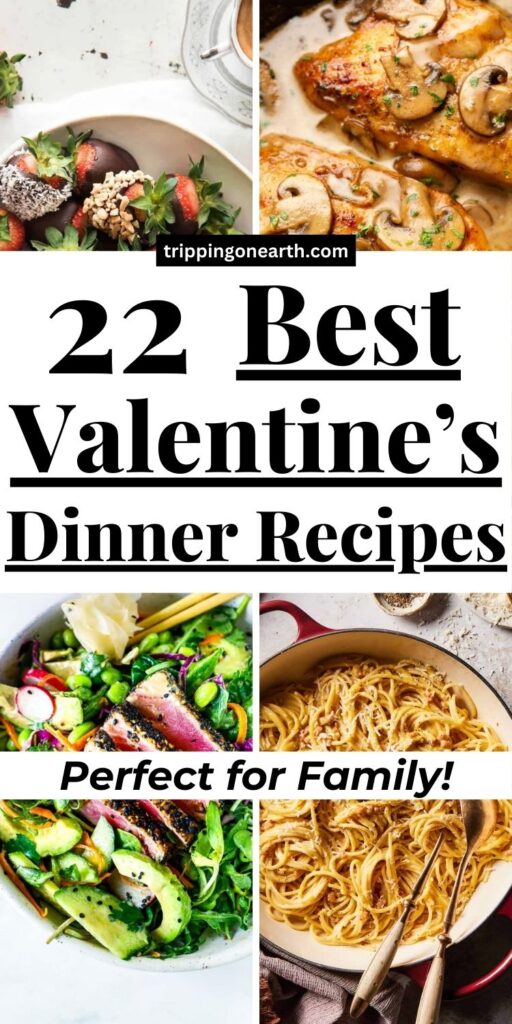 Valentine's day dinner recipes pin