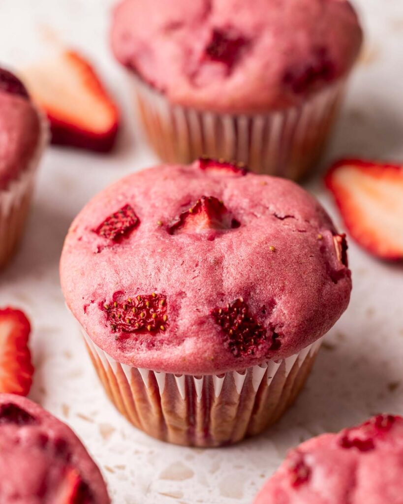 Vegan Double Strawberry Muffins