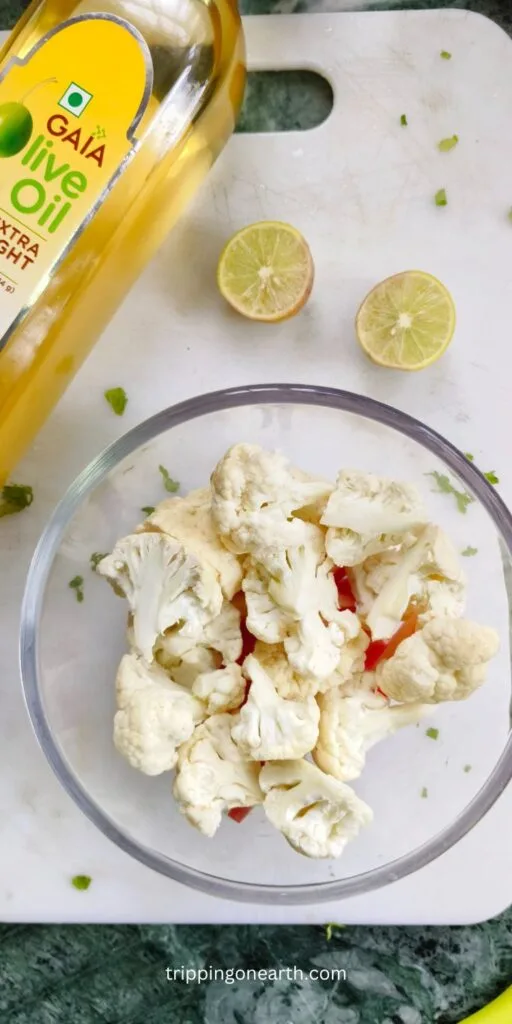 Ingredients mixed together in a mixing bowl after