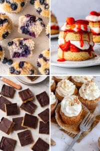 collage of gluten free easter desserts