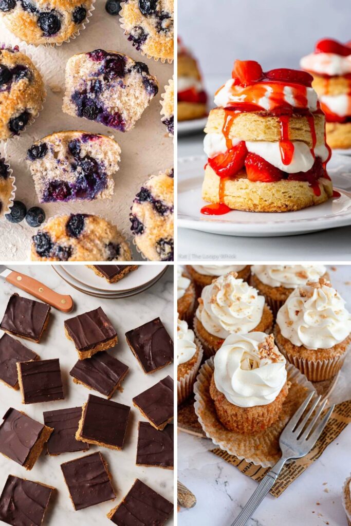 collage of gluten free easter desserts